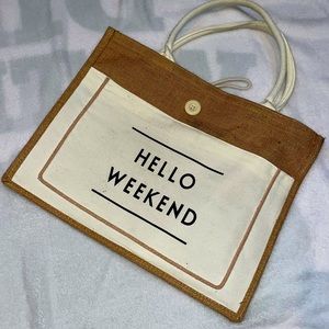 Hello Weekend tote bag